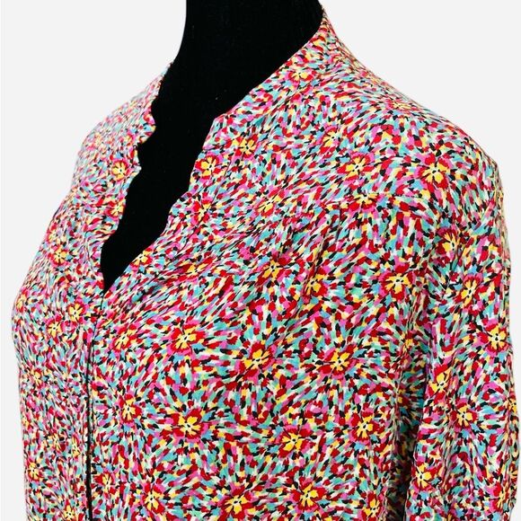 Anna Kay Pauline Dress Size 10 Viscose Confetti Floral Button Up French - Picture 3 of 6